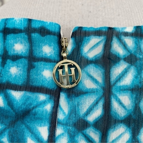 Tommy Hilfiger Blue Chiffon V Neck Maxi Dress High Low Sleeveless Faux Wrap NWT - Picture 11 of 13